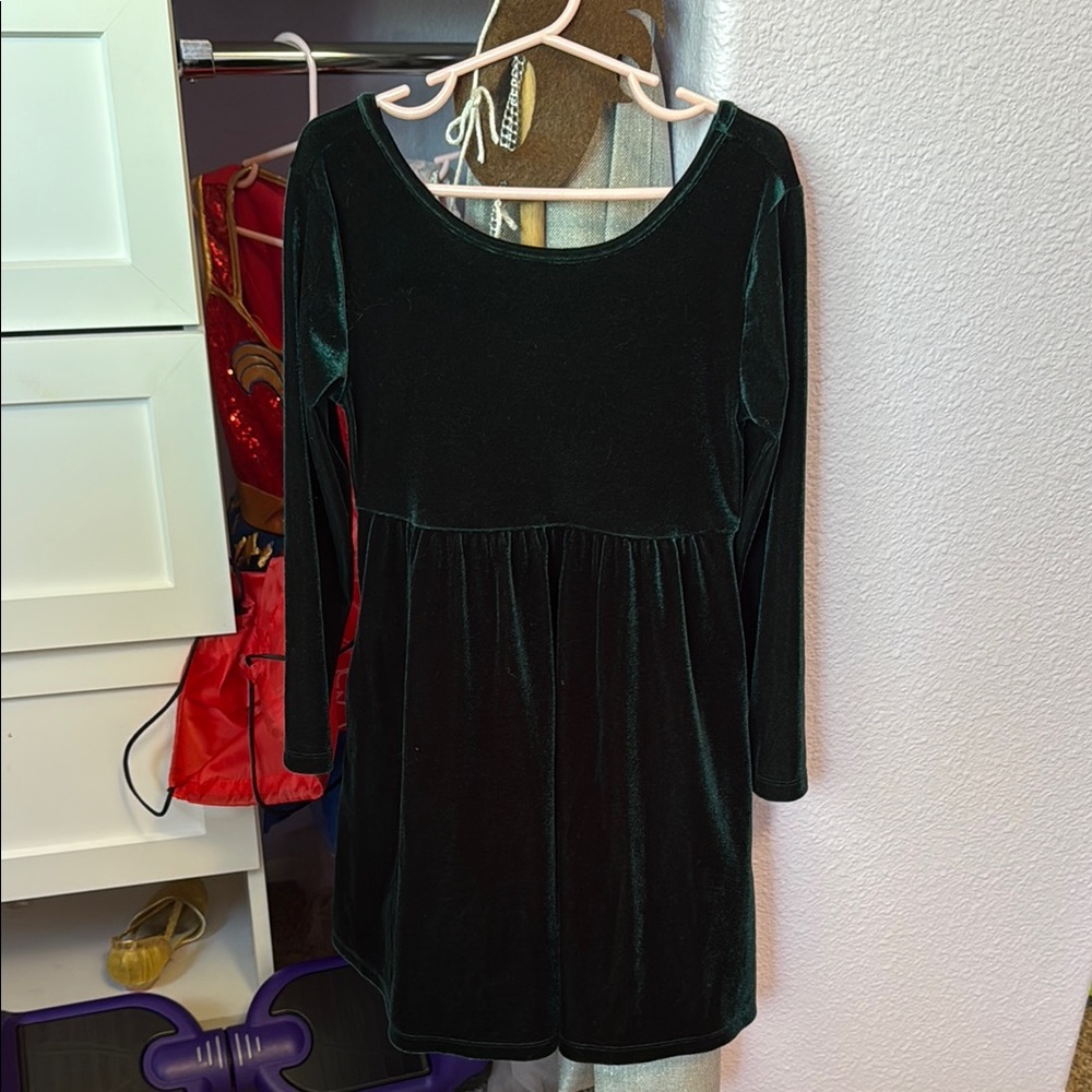 Old Navy Kids Dress in Dark Green Velvet
